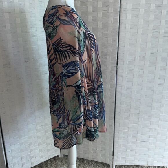 SHOW ME YOUR MUMU DONNA MICHELLE TUNIC IN PALM Women’s Size Small Peach Tropical - Picture 4 of 12
